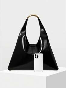 MOTF PREMIUM PU 皮革磁扣单肩包 - 黑色 - 查看 4