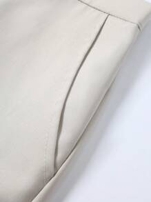 Manfinity Mode Conjunto de chaqueta y pantalón en talla grande para hombre, de unicolor y marrón jaspeado, de manga larga y cuello solapa
