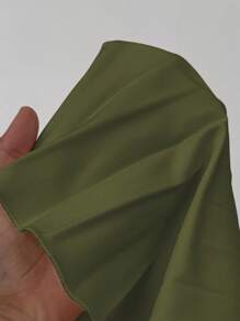 SHEIN Clasi Váy suông màu trơn không tay buộc nơ lãng mạn thanh lịch cỡ lớn cho nữ - xanh quân đội - Xem 6