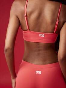 MISSGUIDED 活力健身运动文胸健身瑜伽背心赛车背心运动舞蹈跑步表演短款上衣带侧条纹细节 - 紅色 - 查看 6