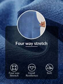 SHEIN Essnce 女式休闲日常口袋腰无袖牛仔连衣裙 - 藍色 - 查看 8