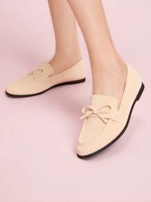 CUCCOO DOLLMOD Bow Decor Flat Comfortable Sweet Women Flats - Apricot - View 3