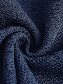 Ellevyn Solid Belted Flare Skirt - Navy Blue - View 4