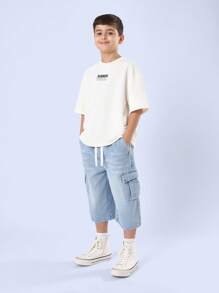 SUMWON Streetwear Oversized T-Shirt Youth Casual Graphic Tee Perfect For Daily Wear School Outings Holidays Weekend Style
