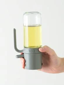 1 pieza Atomizador de aceite de cocina de vidrio redondo de sodio-calcio de 250 ml con filtro, adecuado para diferentes tipos de aceite, utensilio de cocina para el hogar - transparente - Ver 7