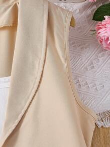 3 pièces/set Chemise sans manches à col rond pour préadolescentes, débardeur élégant à bretelles fines et shorts mode d'extérieur, été