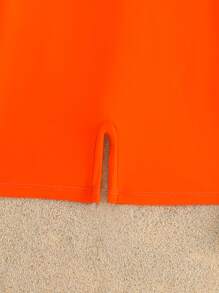 Đồ bơi bé trai thiết kế mới năm 2025, mũ màu cam họa tiết mắt và càng cua, đồ bơi liền thân sọc thể thao và giản dị, thích hợp cho kỳ nghỉ, bãi biển, mùa hè - trái cam - Xem 6