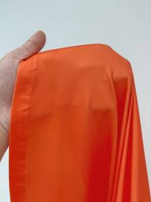 Flirla Robe longue asymétrique à col ombrée pour femmes grande taille - Orange - Voir 7