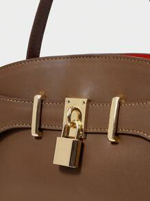 MOTF PREMIUM IRONMONGERY PU 皮革手提包 - 棕色 - 查看 5