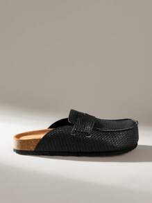 Solecia 女士时尚黑色舒适平底凉鞋 - 黑色 - 查看 1