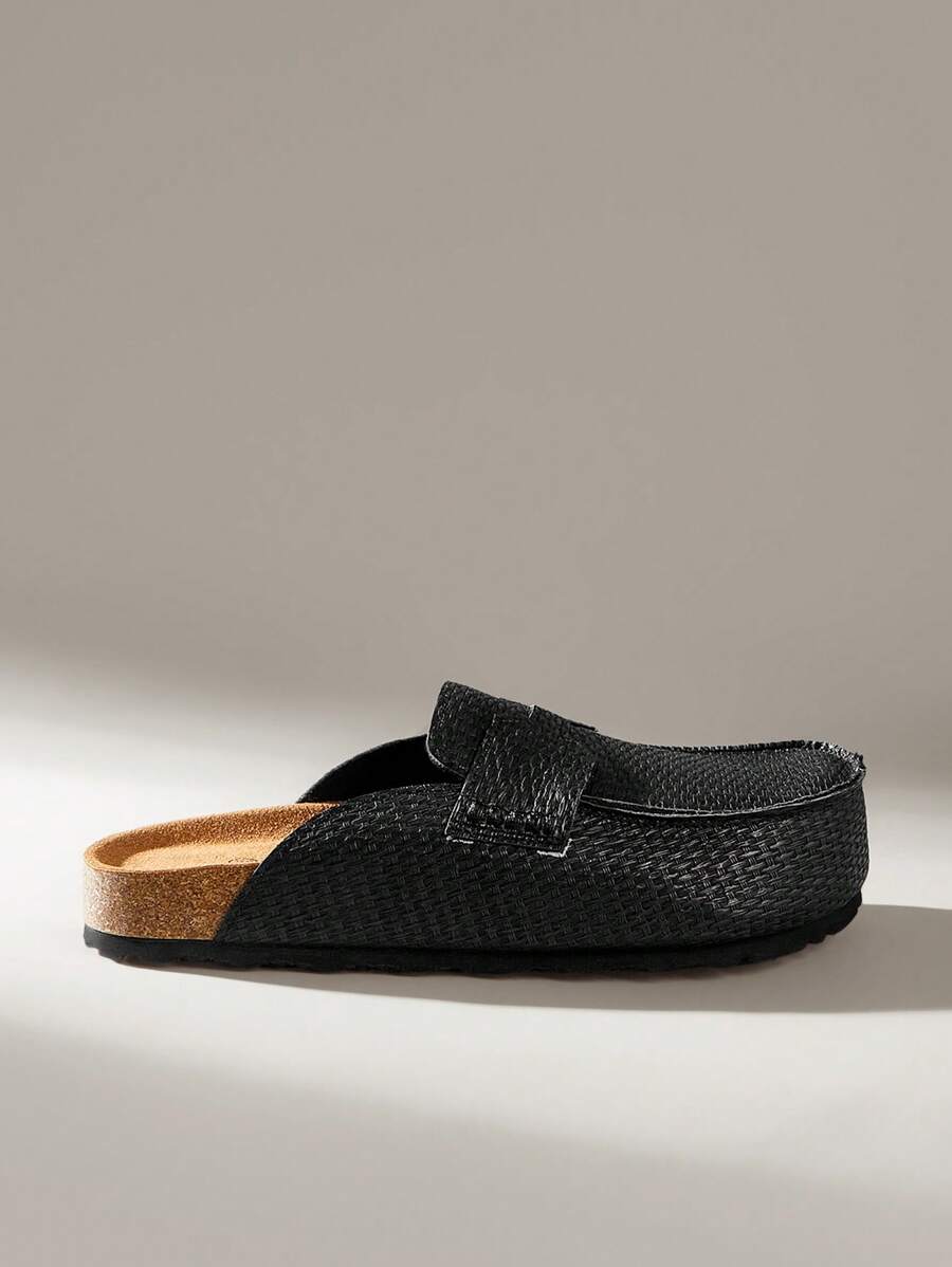 Solecia 女士时尚黑色舒适平底凉鞋 - 黑色 - 查看 1