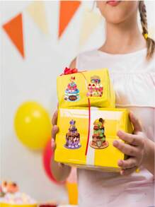 Set de 8/16 pegatinas decorativas de puzzle con diseños de postres y pasteles dulces, pegatinas DIY de pasteles de frutas, regalo de cumpleaños, relleno de recuerdos de fiesta