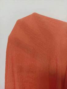 Swim Lushoire Women V-Neck 3/4 Sleeve Crocheted Floral Loose Casual Side Split Dress & Coverup, Random Color For Summer Beach Vacation - Orange - View 8