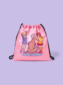 SCOOBY-DOO X SHEIN Túi đựng đồ du lịch họa tiết chữ và hoạt hình, Túi rút nhiều kích cỡ - Nhiều màu - Xem 3