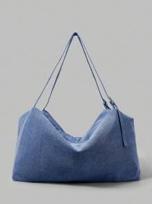 Women's Large Capacity Shoulder Bag For Commuting - Blue - View 1