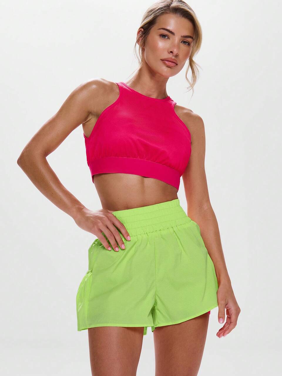 Active High Rise Running Shorts With Pockets Workout Gym,Padel, Tennis, Pickleball Gym Fitness