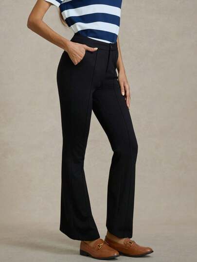 Briarwyn 女士纯色时尚裤子，适合夏季商务休闲女裤工作裤女士七月四日机场黑色裤子