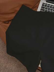 Airaco 女士白色阔腿高腰休闲短裤，修身款，夏季 - 黑色 - 查看 2