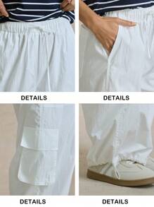 Briarwyn 休闲纯色直筒工装裤女款夏季下装 7 月 4 日机场款 - 米色 - 查看 8