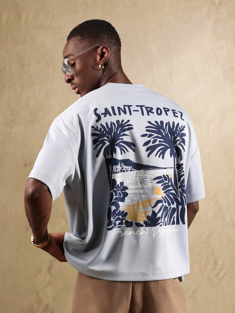Boxy Print Short Sleeve Relaxed Fit Casual T-Shirt
