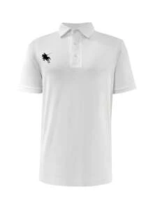 SHEIN Manfinity Dauomo 男士骑士印花 Polo 衫，夏季休闲装 - 白色 - 查看 4