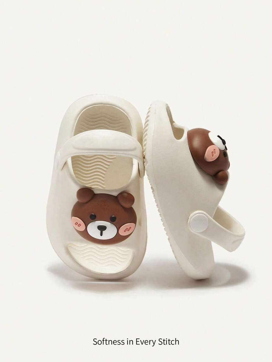 Cozy Pixies Cute Bear Pattern Soft Comfortable Anti-slip Baby Sandals