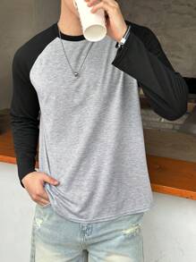 SHEIN Teen Boy Casual Long Sleeve T-Shirt, Sports Streetwear Punk Rock Music Festival , Suitable For Spring And Summer Fall Winter