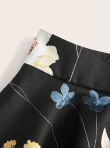 Ellevyn Women Elegant A-Line Floral Print Skirt