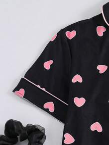 3 PiecesGirls Casual Heart Print Cardigan, Top And Pants/Shorts Loungewear Sets Girls Clothes Set Teen Girl Shirts Rainbow Summer Sets Pride Young Girls Sets Summer Pj Sets Cute Sets For Teens