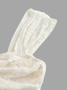 SHEIN MOD Bộ trang phục mùa hè thanh lịch dành cho nữ, gồm áo hai dây màu kem và vạt áo bất đối xứng. - Màu be - Xem 4