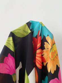 SHEIN EZwear Floral Print Casual Plus Size Dress, Fashion Suitable For Summer - Multicolor - View 5