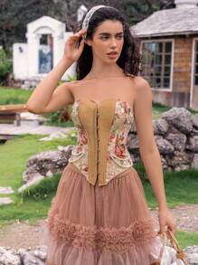 SHEIN 1 chiếc áo định hình ren hoa thanh lịch dành cho nữ - Nhiều màu - Xem 3