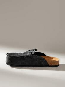 Solecia 女士时尚黑色舒适平底凉鞋 - 黑色 - 查看 3