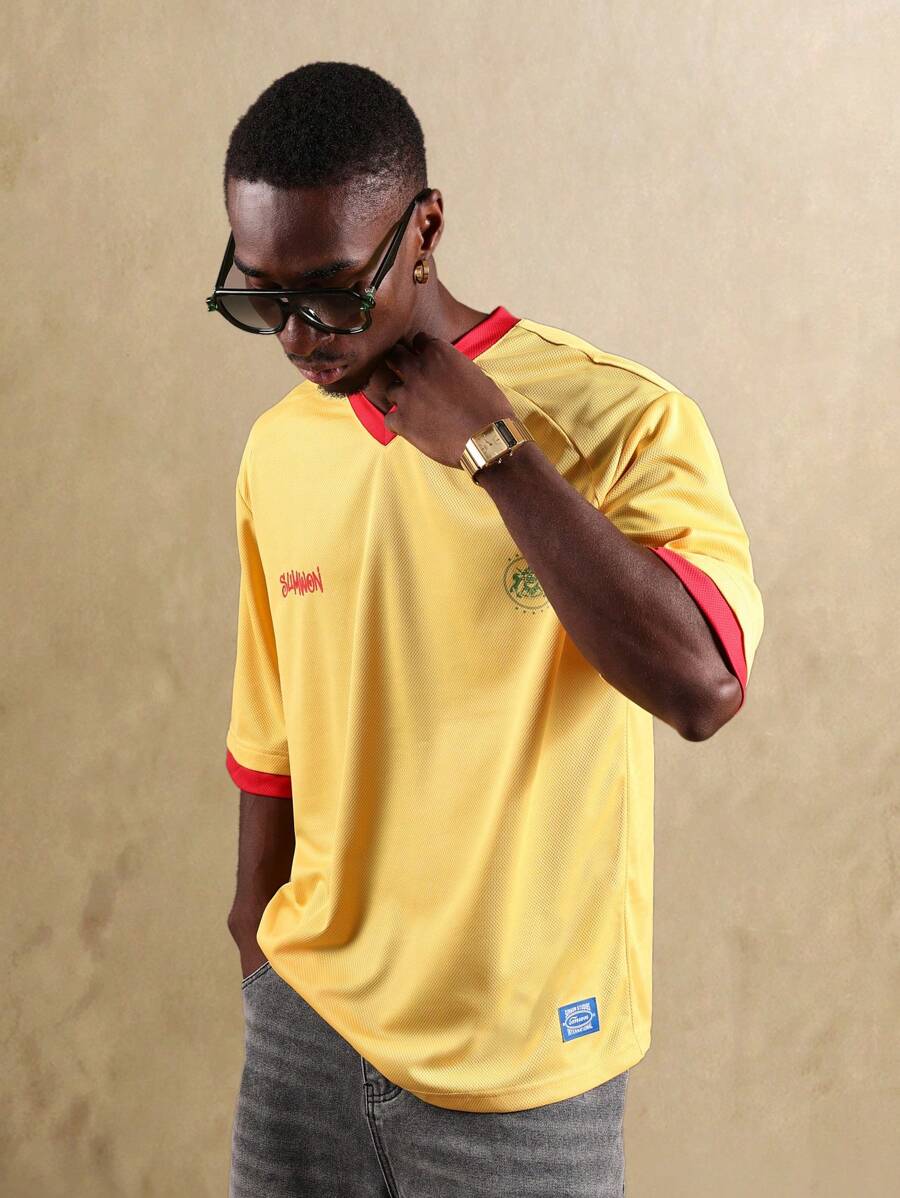 SUMWON Premium Retro Football Jersey Classic Unisex Heritage Inspired Jersey Authentic Soccer Style Graphic Sportswear Vintage Design - Yellow - View 1