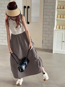 Dazy Kids Teen Girls' Summer Casual Colorblock Sleeveless Dress,Back To School Clothes - Grey - View 2