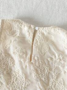 Cozy Pixies 女婴花卉印花圆领无袖上衣和条纹抽绳腰部休闲裤两件套服装 - 杏色 - 查看 6