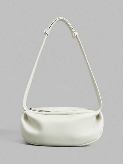 Ontre 女士休闲通勤大容量白色单肩包