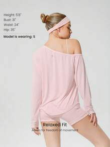 GLOWMODE TENCEL™ Modal Drift Off Lightweight Silky Smooth Asymmetrical Off Shoulder Long Sleeve Active Top Low-Impact Yoga Pilates Gym Studio Daily Casual Wear