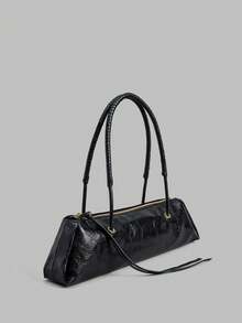 Ontre Túi đeo vai thời trang nữ có khóa kéo hàng ngày - màu đen - Xem 2