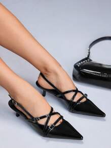 CUCCOO GRLICON 女士 Y2K 朋克风格高跟鞋，适合摩托车、酷女孩、万圣节、圣诞节、派对装扮 - 黑色 - 查看 2