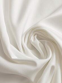 Franclia Cute Elegant White Round Neck Beaded Metallic Waist Belt Detail Women Dress - White - View 4