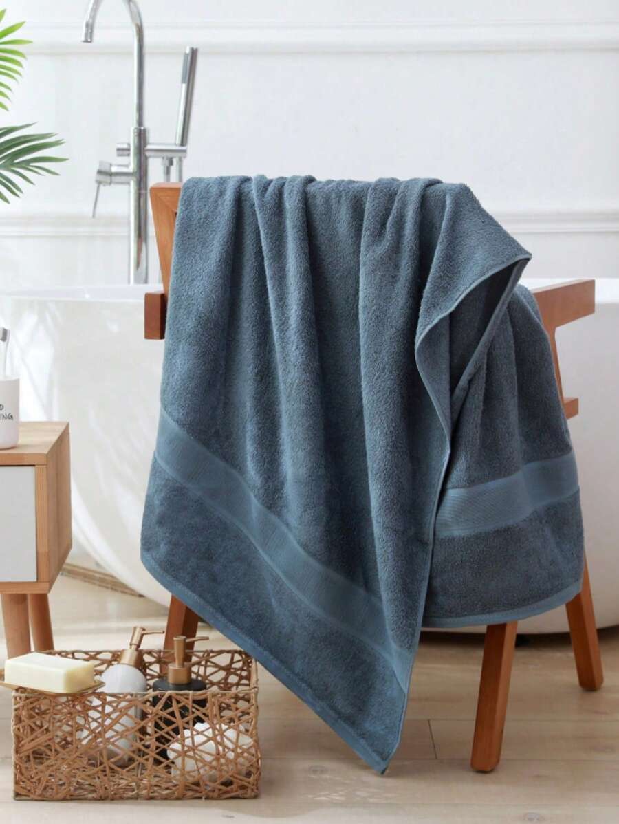 SHEIN 吸水抗菌家用男女卫生间浴室竹纤维素彩色浴巾1条装