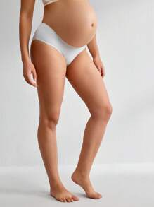 BloomMama paquete de 5 bragas minimalistas de unicolor para maternidad, de uso diario y casual
