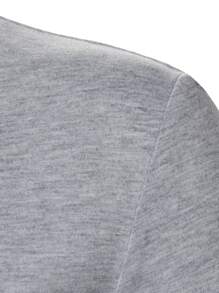 Manfinity Homme Camiseta de manga corta minimalista casual y de negocios con ribete de contraste para hombres