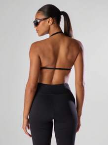 Musera Sport Fitted Sports Bra Open Back Top Active Comfy Workout Gym Running Run Club, Padel, Tennis, Pickleball