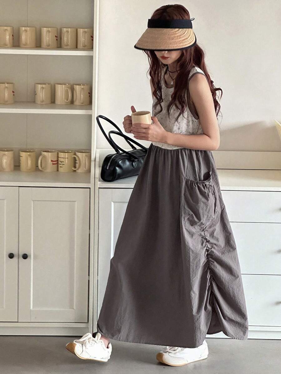 Dazy Kids Teen Girls' Summer Casual Colorblock Sleeveless Dress,Back To School Clothes - Grey - View 1