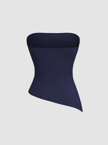 Sweetra 3pcs/Set Women Versatile Fashion Tube Asymmetrical Asymmetric Hem Tube Tops