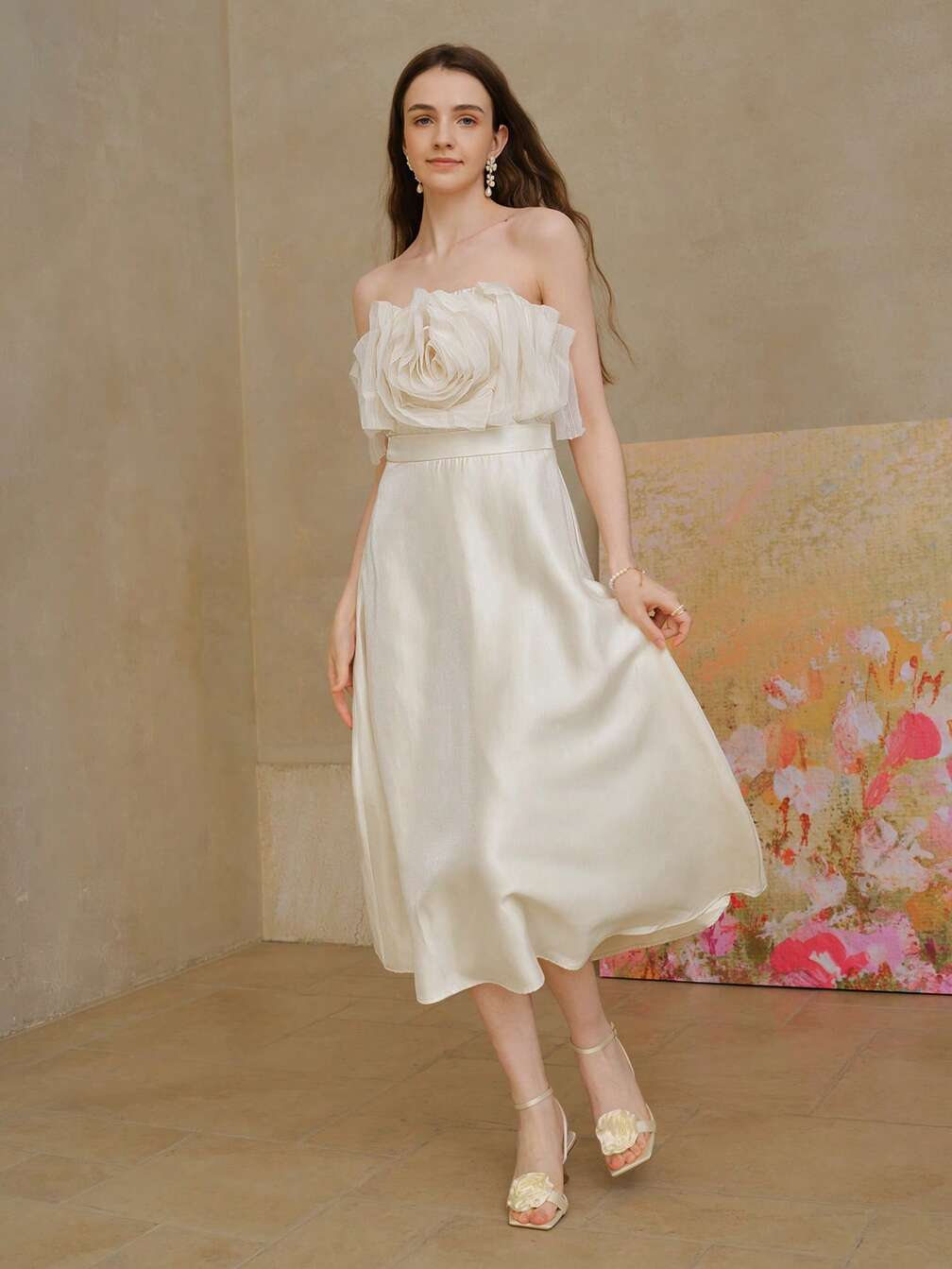 a line button down midi dress Sweetheart Cotton Cocktail Button-Down A-Line Belted Flying Tomato FD1227 Size:8/10 Neckline:V-NECK White Elegant Backless Maxi Lightweight and breathable