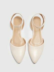 CUCCOO BIZCHIC 女士白色尖头平底鞋，带松紧带，舒适百搭，适合工作、休闲穿着 - 米色 - 查看 8