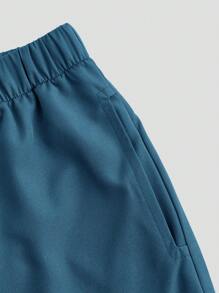 TaskEZ 制服套装：V 领短袖修身衬衫、抽绳直筒休闲裤、手术服套装 - 湖藍色 - 查看 8